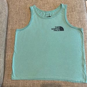 North face teal cropped tank, GUC, size small